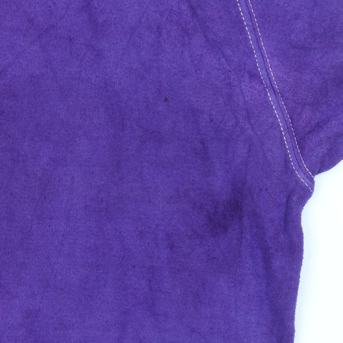Reebok Women Purple Cotton Long Sleeve Crew Neck Pullover Sweatshirt M