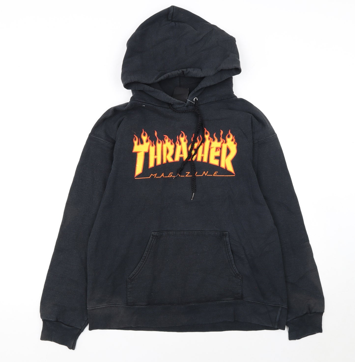 Thrasher Women Black Small Pullover Hoodie Flame Logo Skate Style