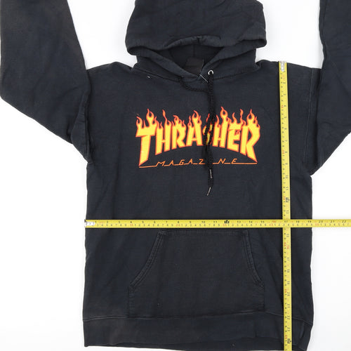 Thrasher Women Black Small Pullover Hoodie Flame Logo Skate Style
