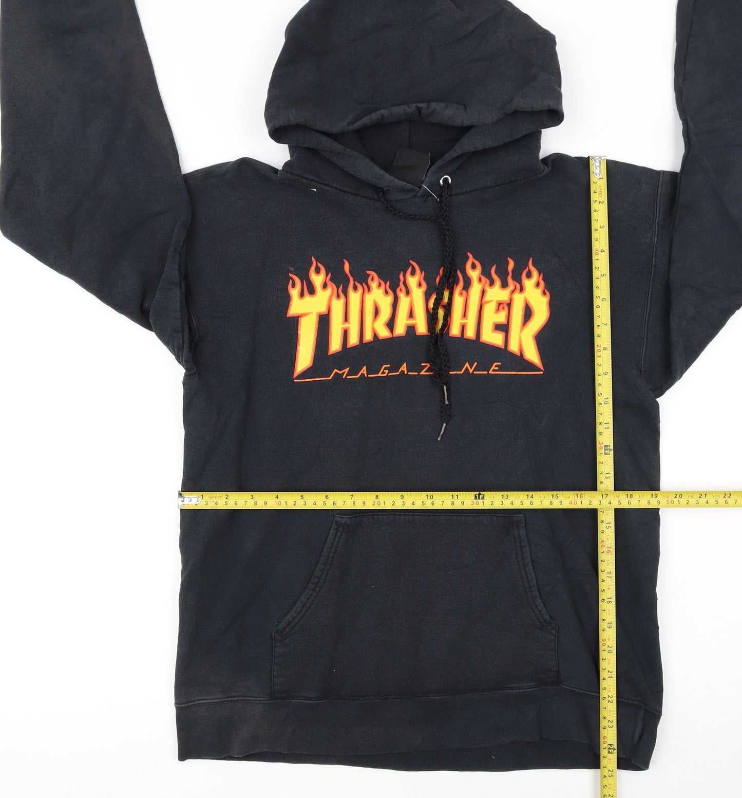 Thrasher Women Black Small Pullover Hoodie Flame Logo Skate Style
