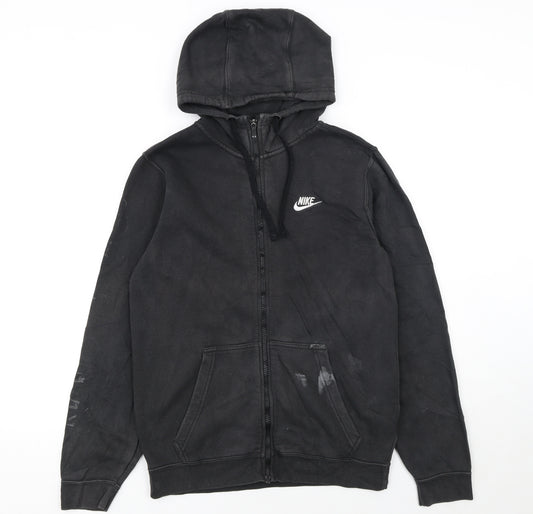 Nike Women's Black Full Zip Hoodie Small Cotton Blend Casual