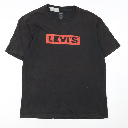 Levi's Men's Black Relaxed Fit Logo T-Shirt Size S Cotton