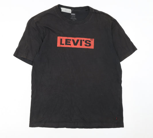 Levi's Men's Black Relaxed Fit Logo T-Shirt Size S Cotton