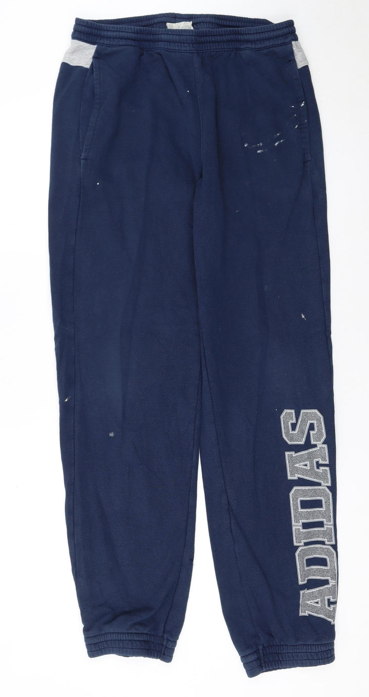 Adidas Mens Blue Jogger Sweatpants Size M Elastic Waist Sportswear