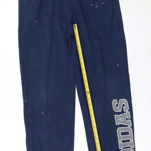 Adidas Mens Blue Jogger Sweatpants Size M Elastic Waist Sportswear