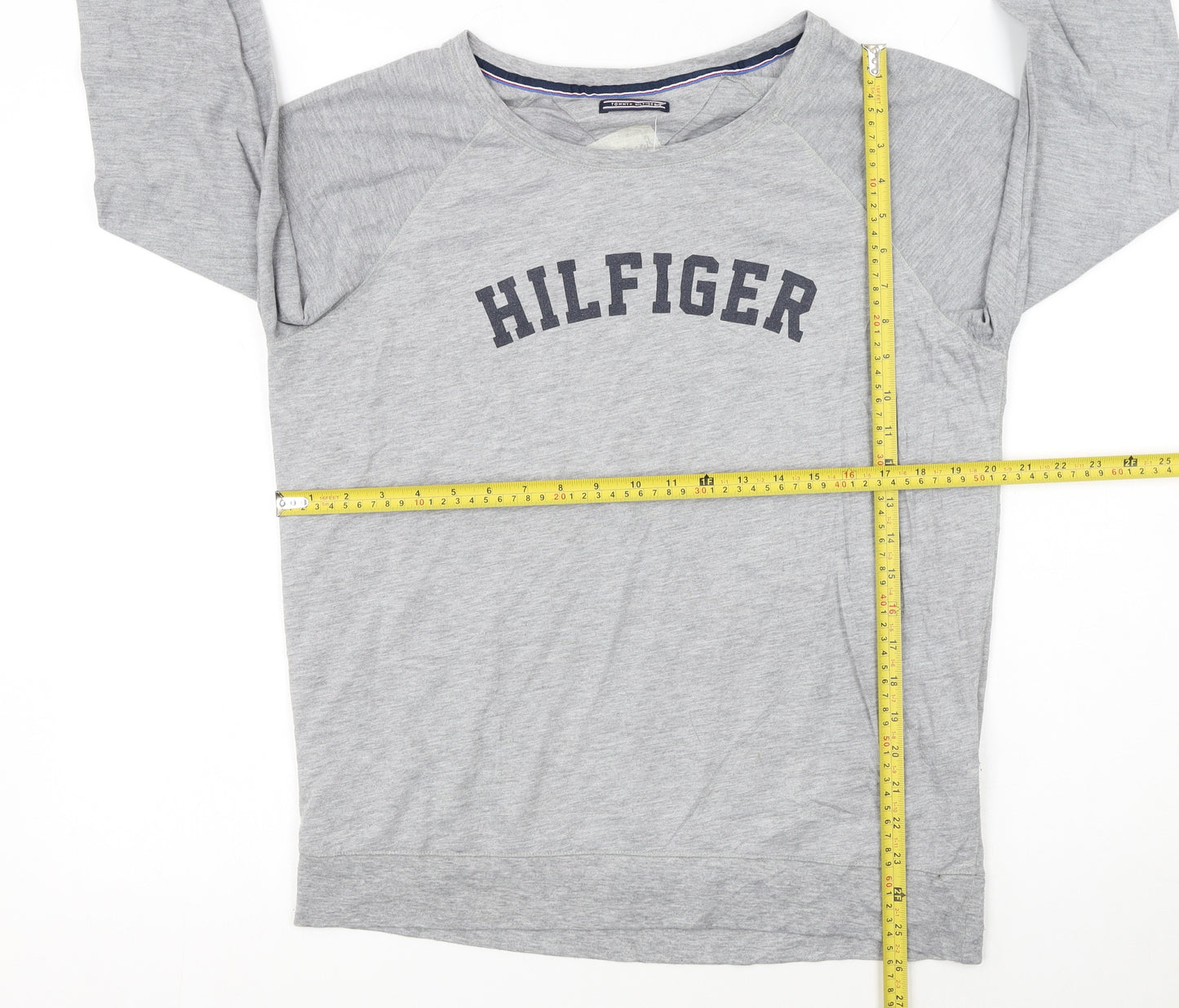Tommy Hilfiger Women Grey L Pullover Sweatshirt Classic Logo