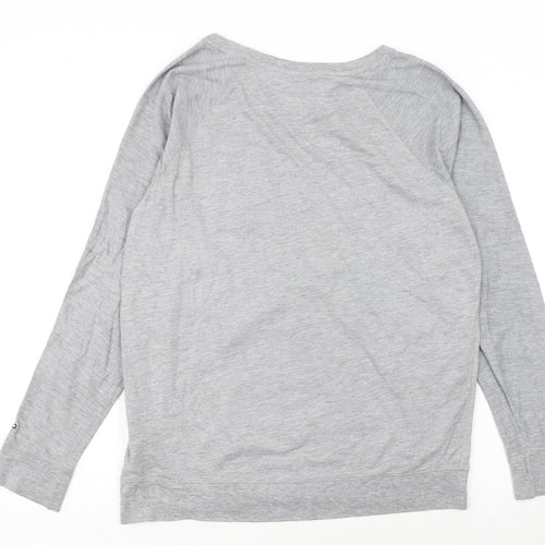 Tommy Hilfiger Women Grey L Pullover Sweatshirt Classic Logo