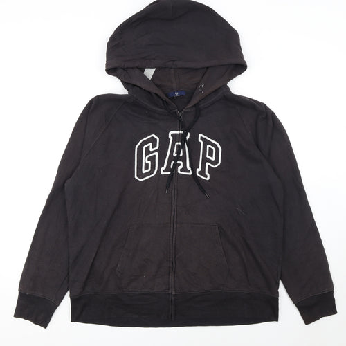 GAP Womens Black Full Zip Hoodie XXL Cotton Blend Casual