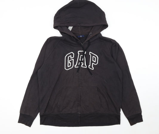 GAP Womens Black Full Zip Hoodie XXL Cotton Blend Casual