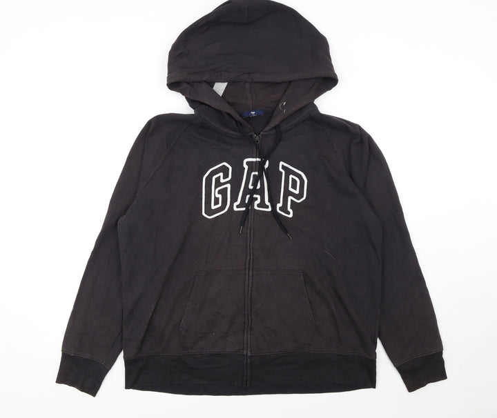 GAP Womens Black Full Zip Hoodie XXL Cotton Blend Casual
