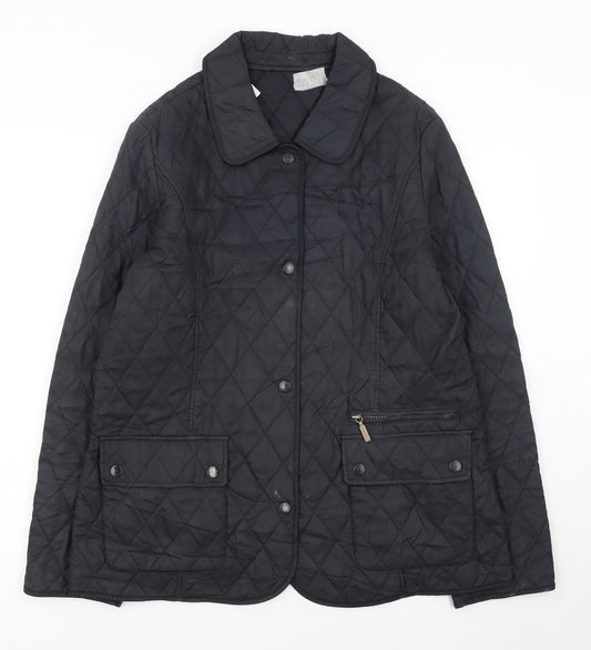 Barbour Women's Black Quilted Mid-Length Jacket Size 14