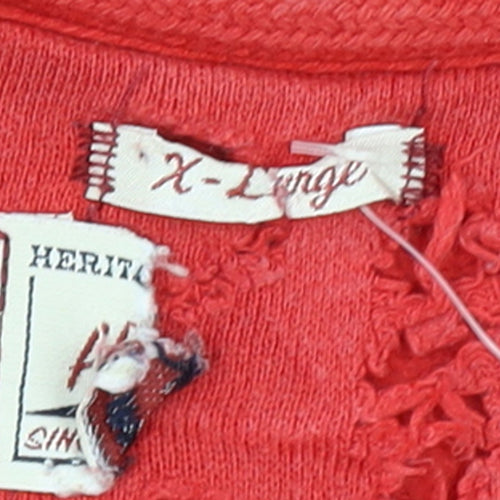 Tommy Hilfiger Men’s Red Full Zip Hoodie XL Fleece Logo Sweatshirt