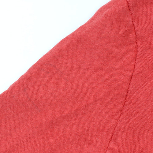 Tommy Hilfiger Men’s Red Full Zip Hoodie XL Fleece Logo Sweatshirt