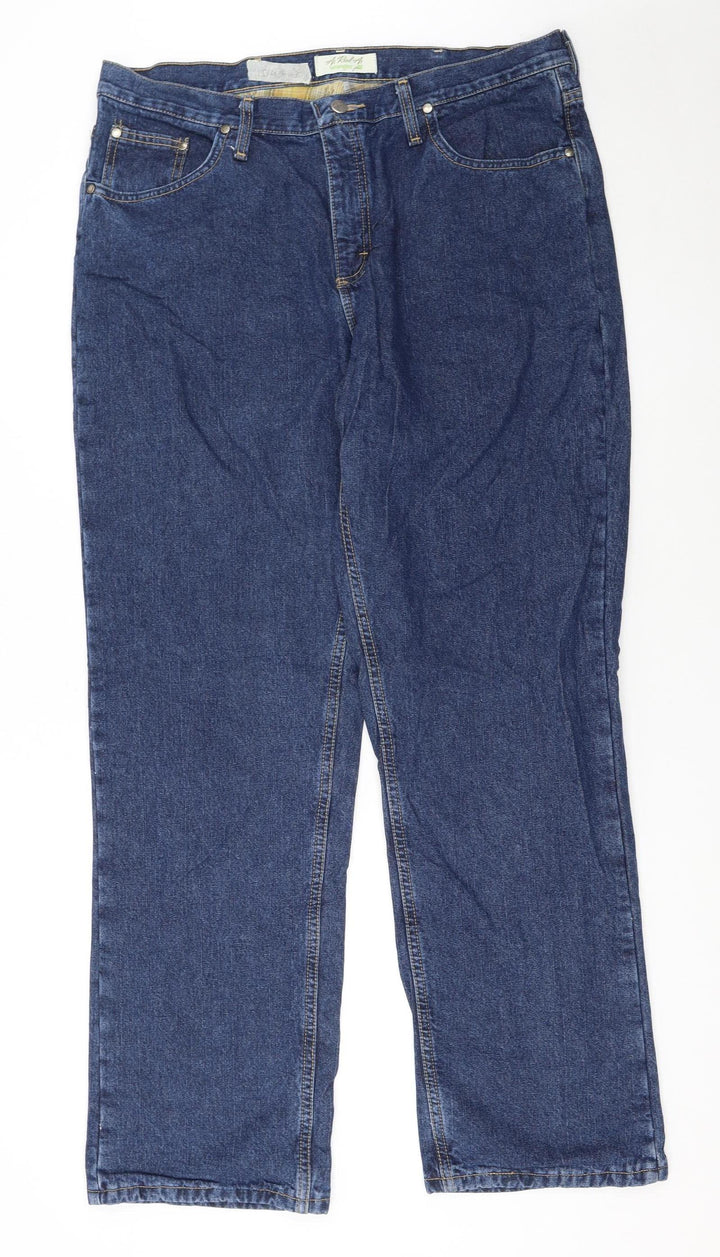 Wrangler Men's Blue 16x32 Straight Leg Denim Jeans