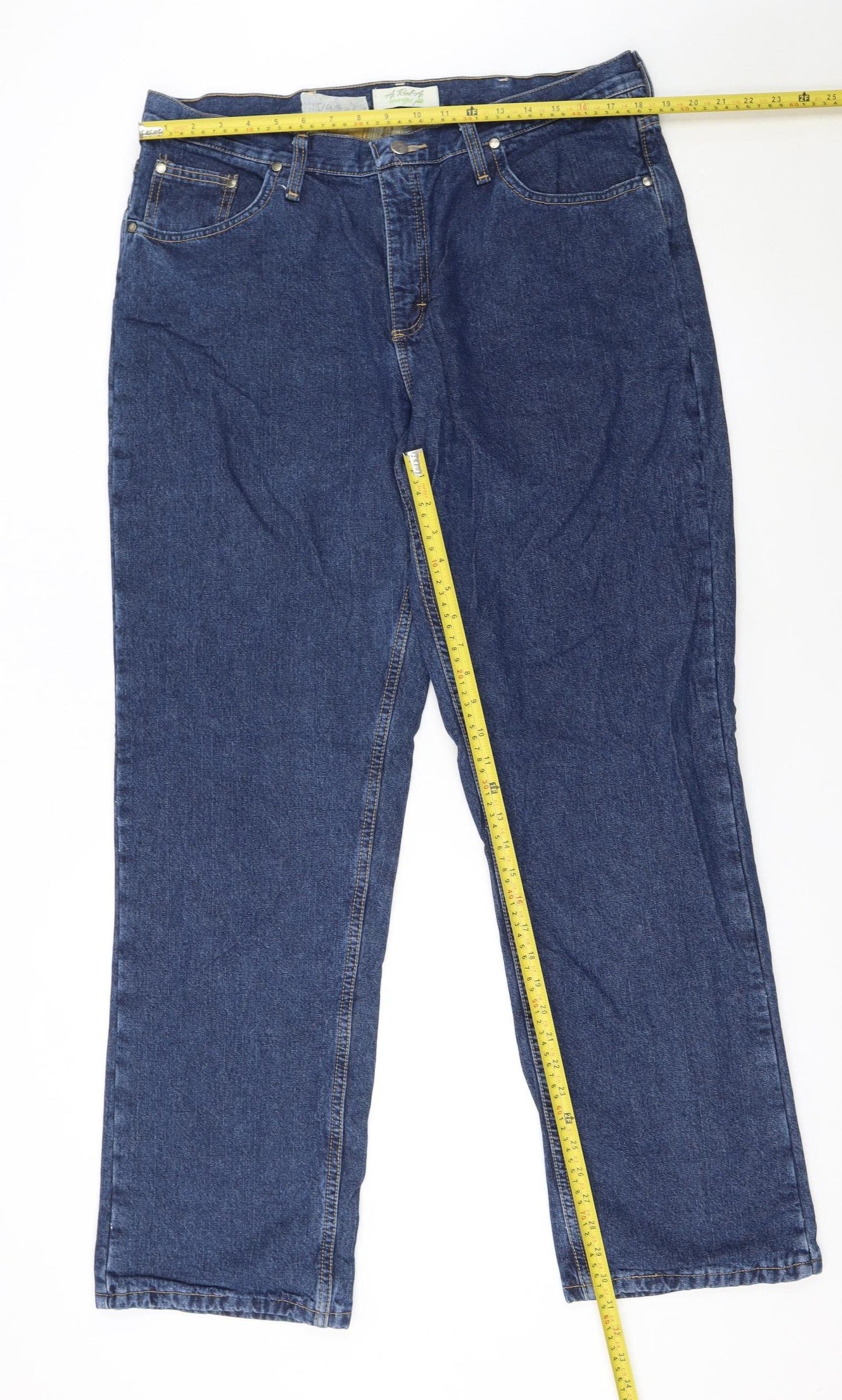 Wrangler Men's Blue 16x32 Straight Leg Denim Jeans