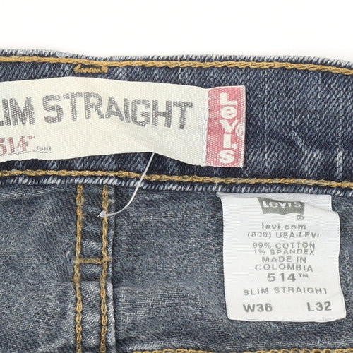 Levi's 514 Men's Blue Slim Straight Jeans W36 L32 Denim