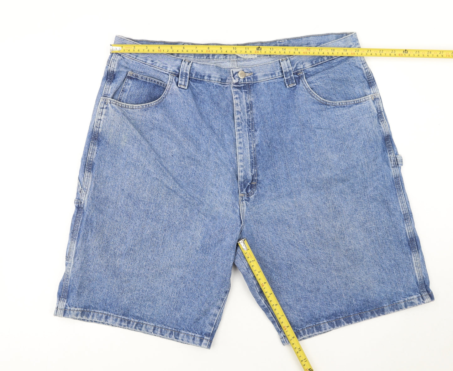 Wrangler Men's Blue Denim Cargo Carpenter Shorts Size 42