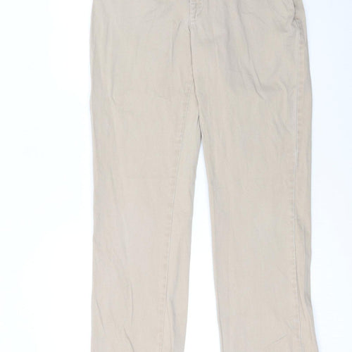 Lee Women's Beige Chino Trousers Size 10 Regular Stretch Comfort Waistband
