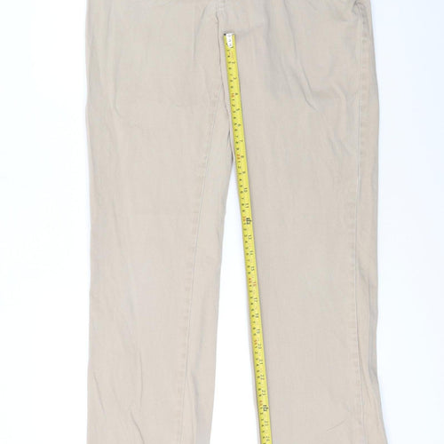 Lee Women's Beige Chino Trousers Size 10 Regular Stretch Comfort Waistband