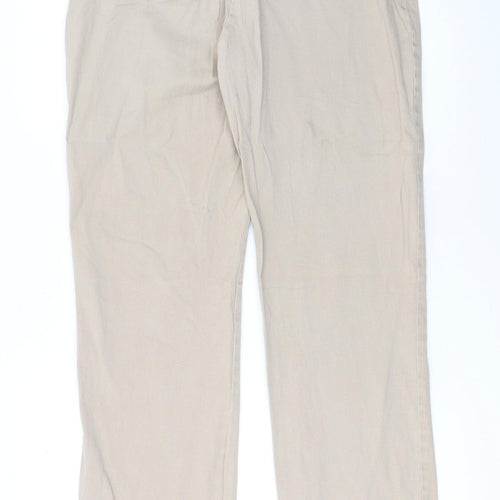 Lee Women's Beige Chino Trousers Size 10 Regular Stretch Comfort Waistband