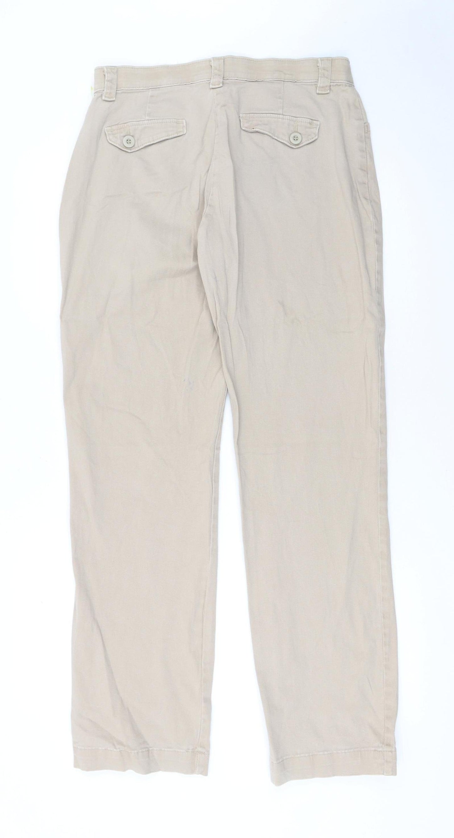 Lee Women's Beige Chino Trousers Size 10 Regular Stretch Comfort Waistband