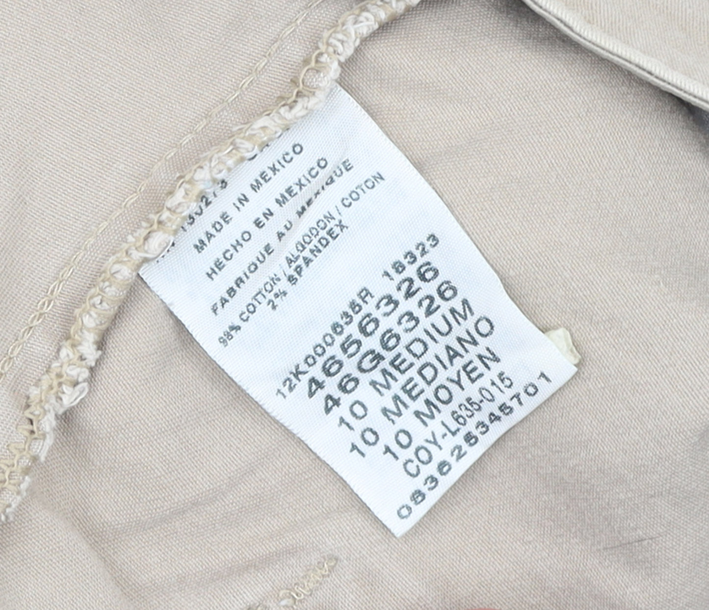 Lee Women's Beige Chino Trousers Size 10 Regular Stretch Comfort Waistband
