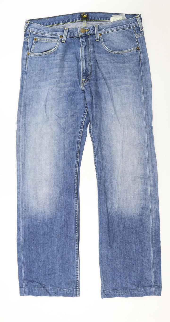 Lee Men's Blue Kent Straight Regular Fit Denim Jeans W34 L32