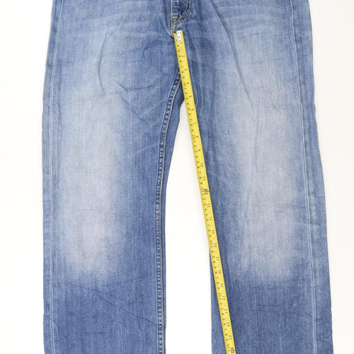 Lee Men's Blue Kent Straight Regular Fit Denim Jeans W34 L32