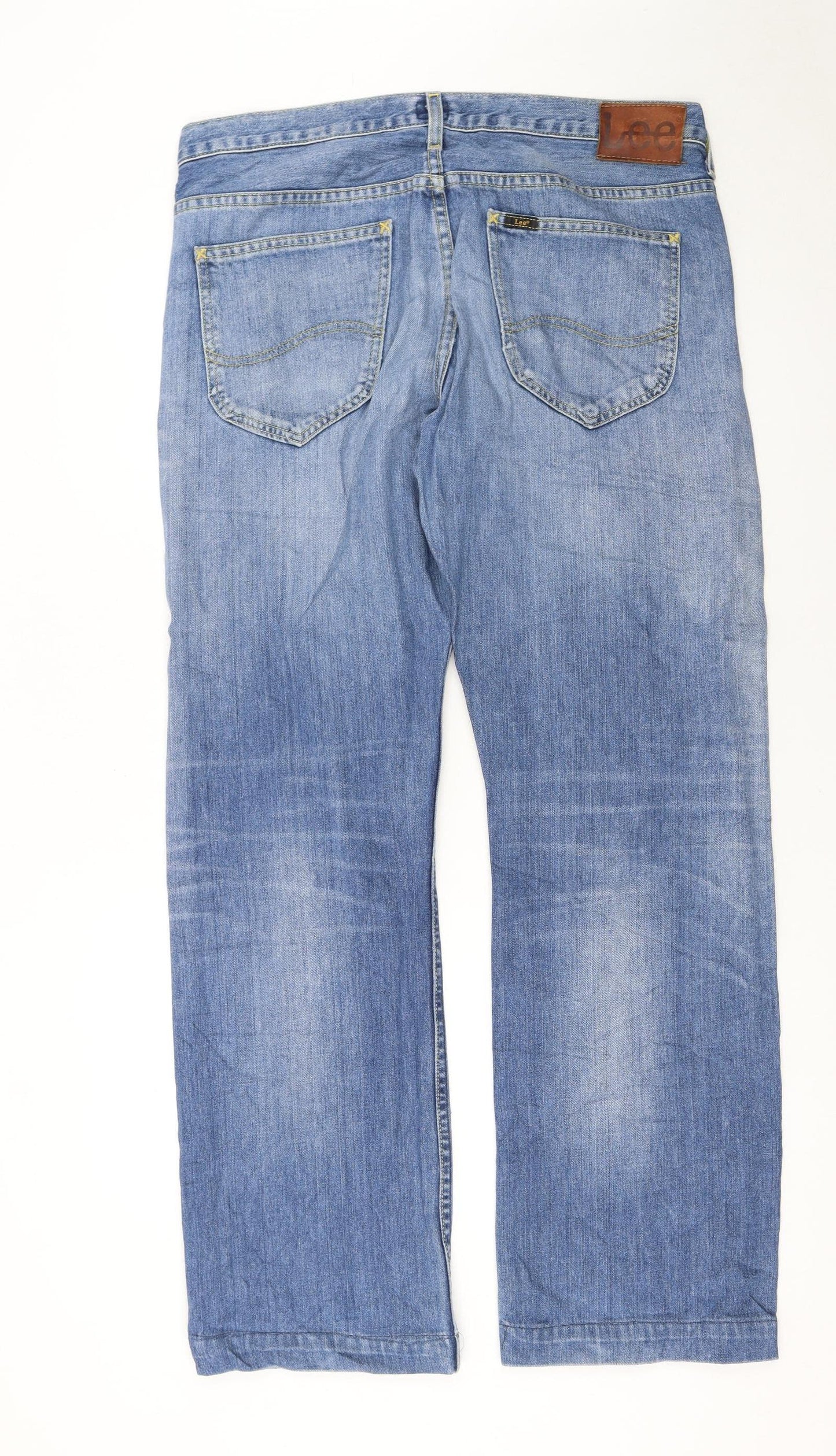 Lee Men's Blue Kent Straight Regular Fit Denim Jeans W34 L32
