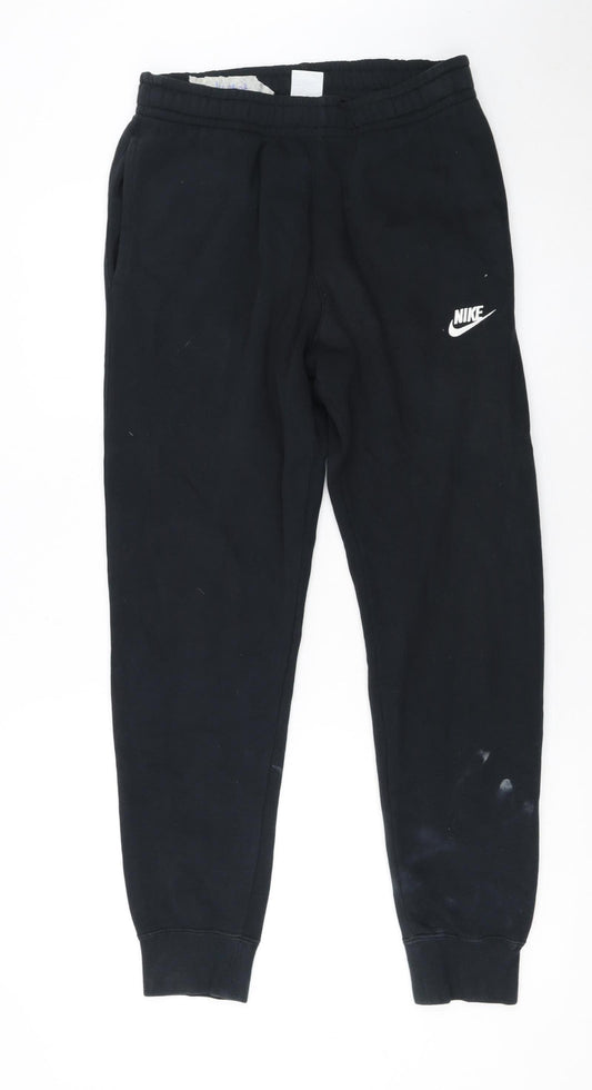 Nike Men’s Black Jogger Trousers Small Fleece Tapered Fit