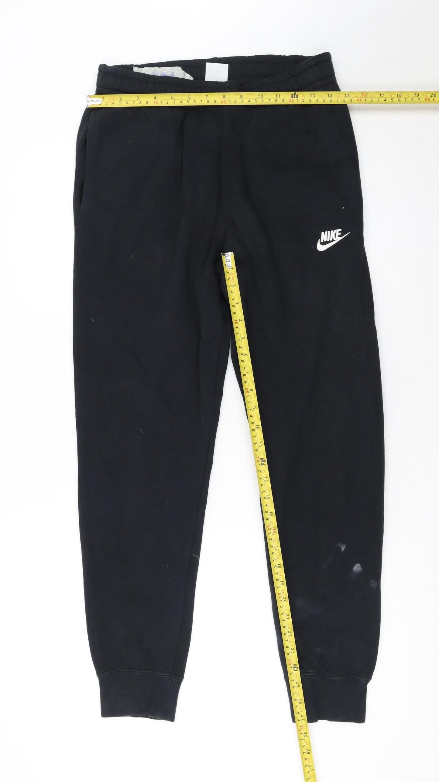 Nike Men’s Black Jogger Trousers Small Fleece Tapered Fit