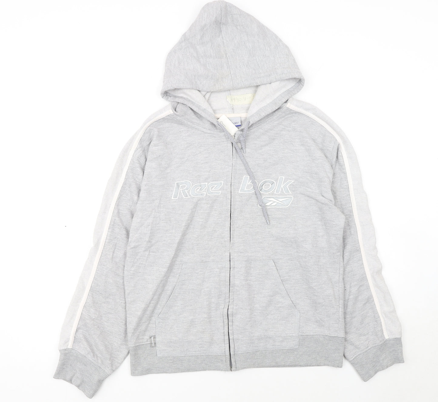 Reebok Women’s Grey Full Zip Hoodie Size 16 XL Drawstring Pockets Casual