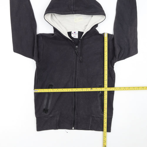Champion Women's Black Small Full Zip Hoodie Fleece Lined Casual