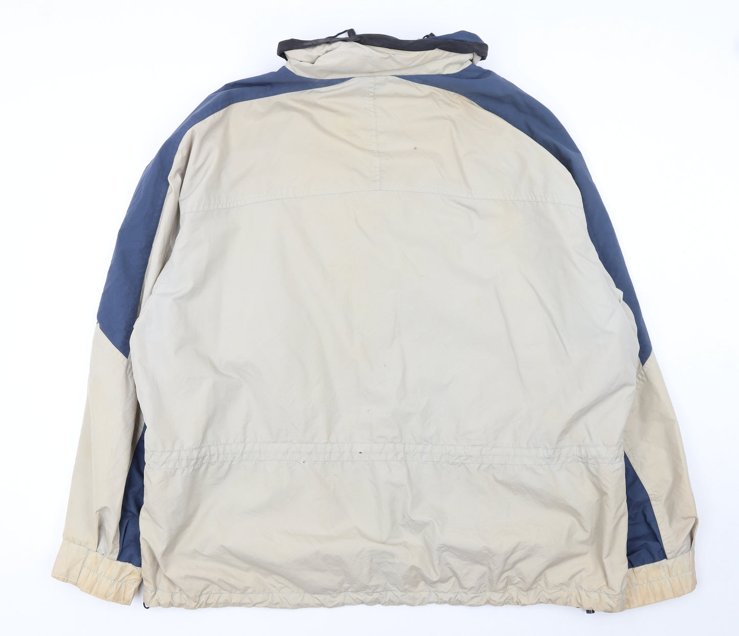 Columbia Men's Beige Blue XL Windbreaker Hooded Jacket