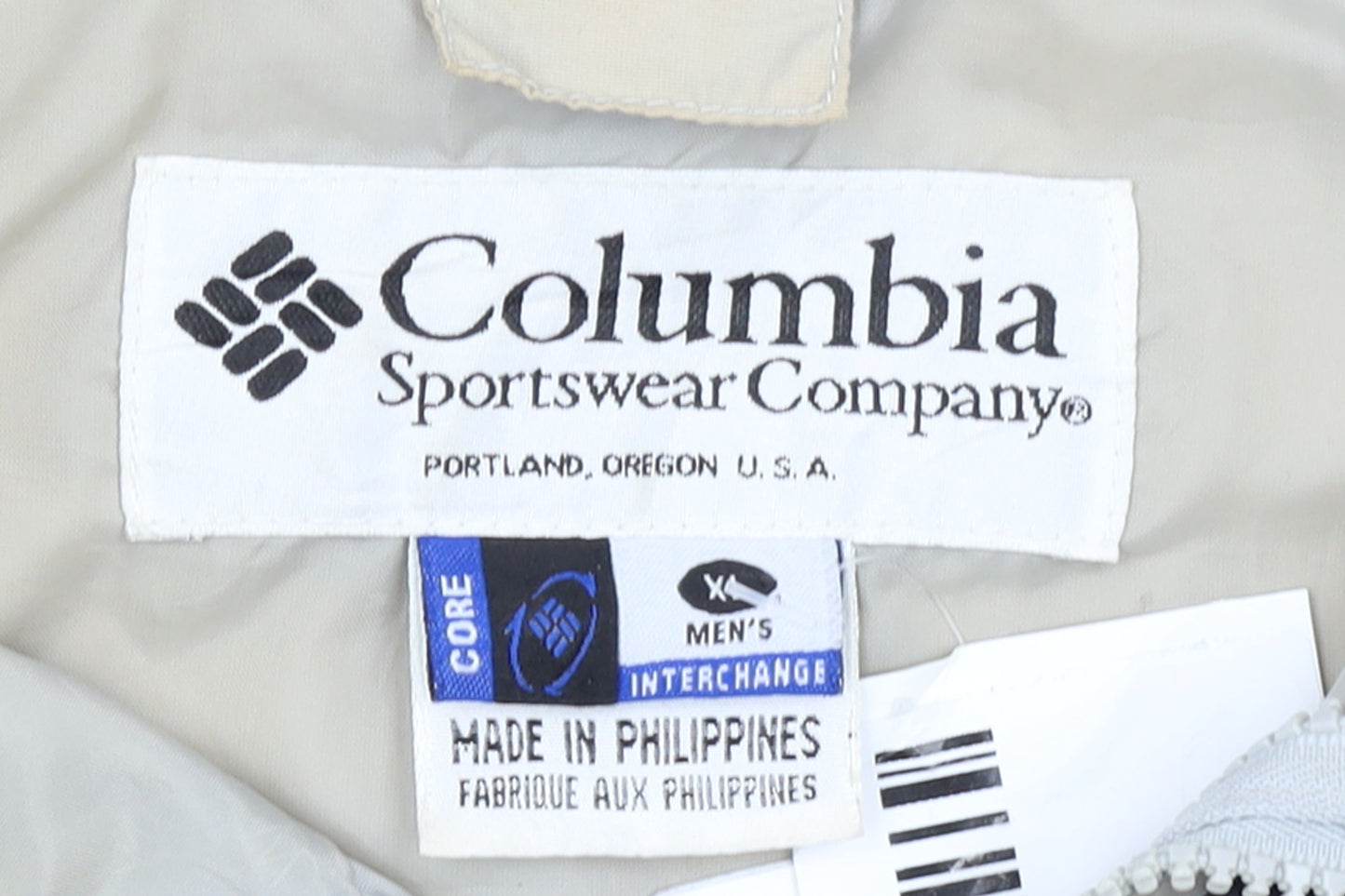 Columbia Men's Beige Blue XL Windbreaker Hooded Jacket