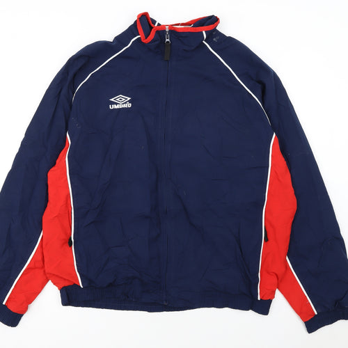 Umbro Men’s Blue Red Track Jacket Size M Polyester Full Zip