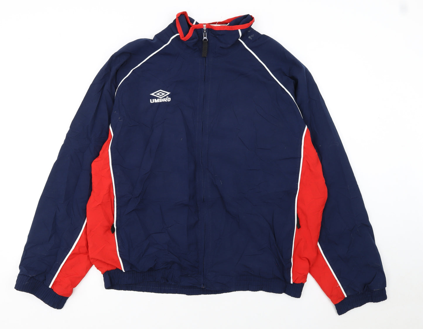 Umbro Men’s Blue Red Track Jacket Size M Polyester Full Zip