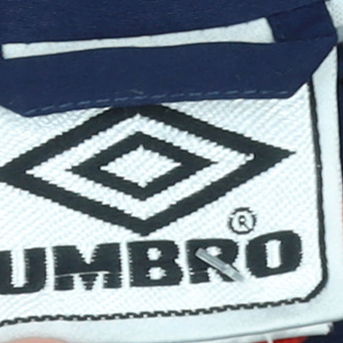 Umbro Men’s Blue Red Track Jacket Size M Polyester Full Zip