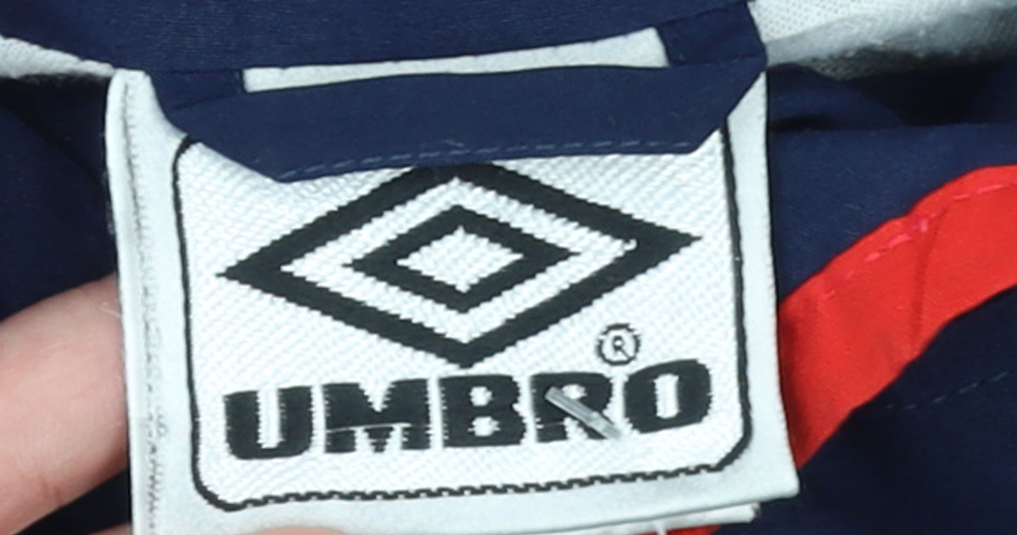Umbro Men’s Blue Red Track Jacket Size M Polyester Full Zip