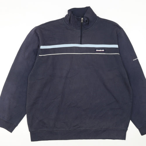 Reebok Men's Blue 1/4 Zip Pullover Sweatshirt Size M