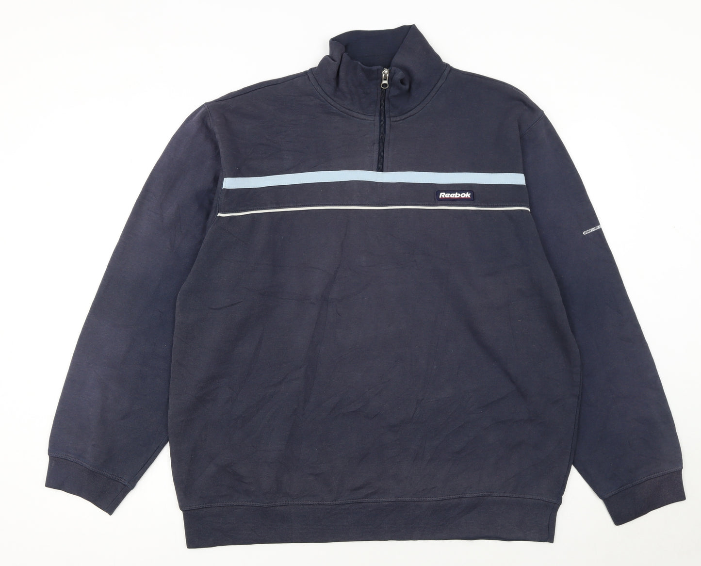 Reebok Men's Blue 1/4 Zip Pullover Sweatshirt Size M