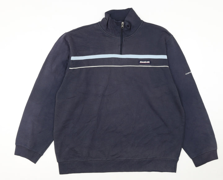 Reebok Men's Blue 1/4 Zip Pullover Sweatshirt Size M