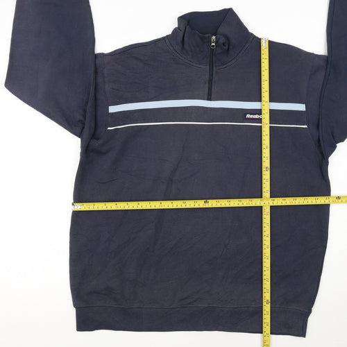 Reebok Men's Blue 1/4 Zip Pullover Sweatshirt Size M