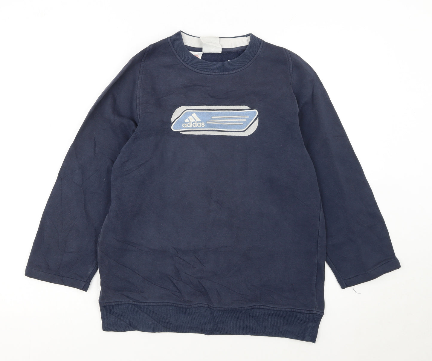 Adidas Boys Navy Blue Crew Neck Sweatshirt Size 12-13 Years Casual