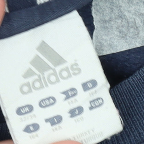 Adidas Boys Navy Blue Crew Neck Sweatshirt Size 12-13 Years Casual