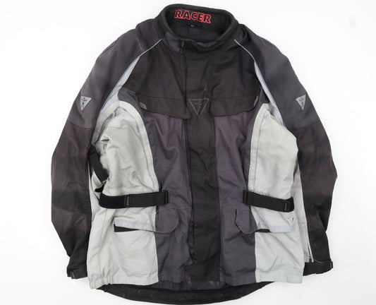 Racer Men’s Black 4XL Motorcycle Jacket Waterproof Reflective Polyester