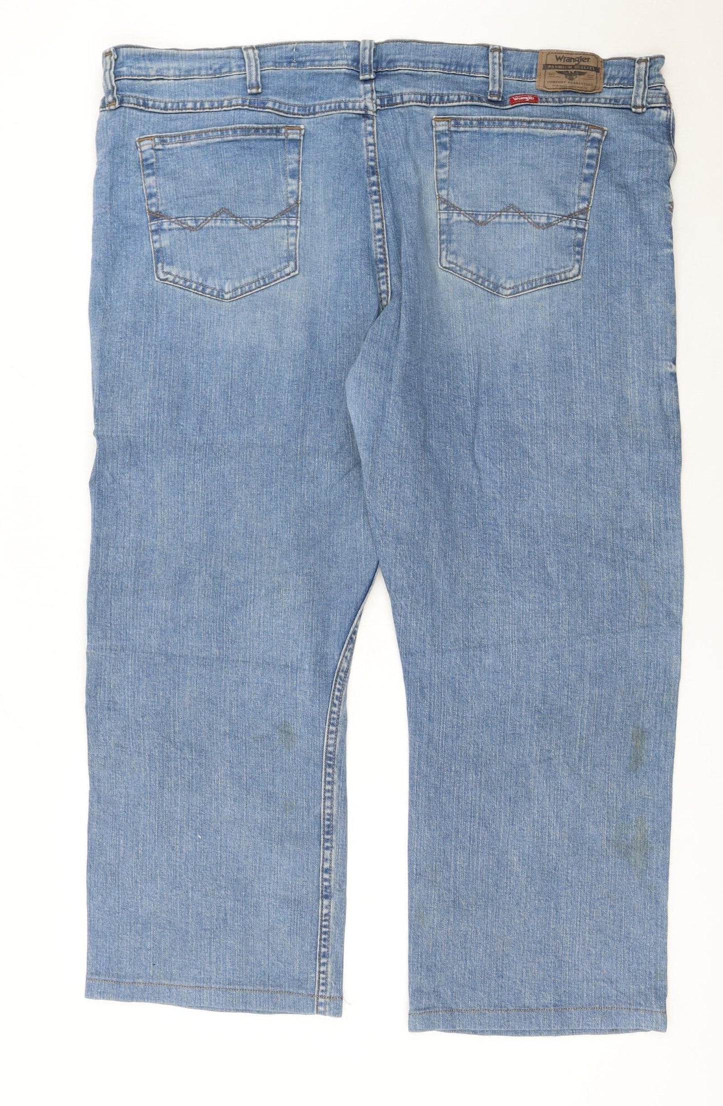 Wrangler Men's Blue Straight Denim Jeans 44x30 Relaxed Fit