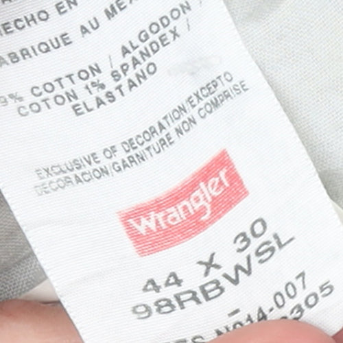 Wrangler Men's Blue Straight Denim Jeans 44x30 Relaxed Fit