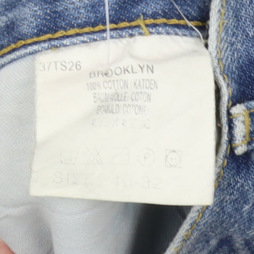 Lee Men's Blue Brooklyn Straight Leg Jeans Size 40W 32L