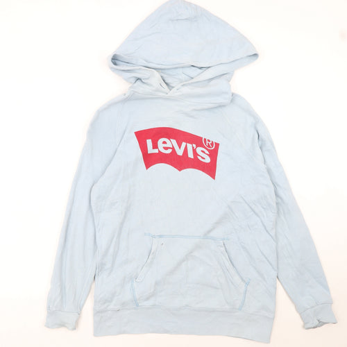 Levi's Women's Light Blue Hooded Pullover Sweatshirt Size S Cotton